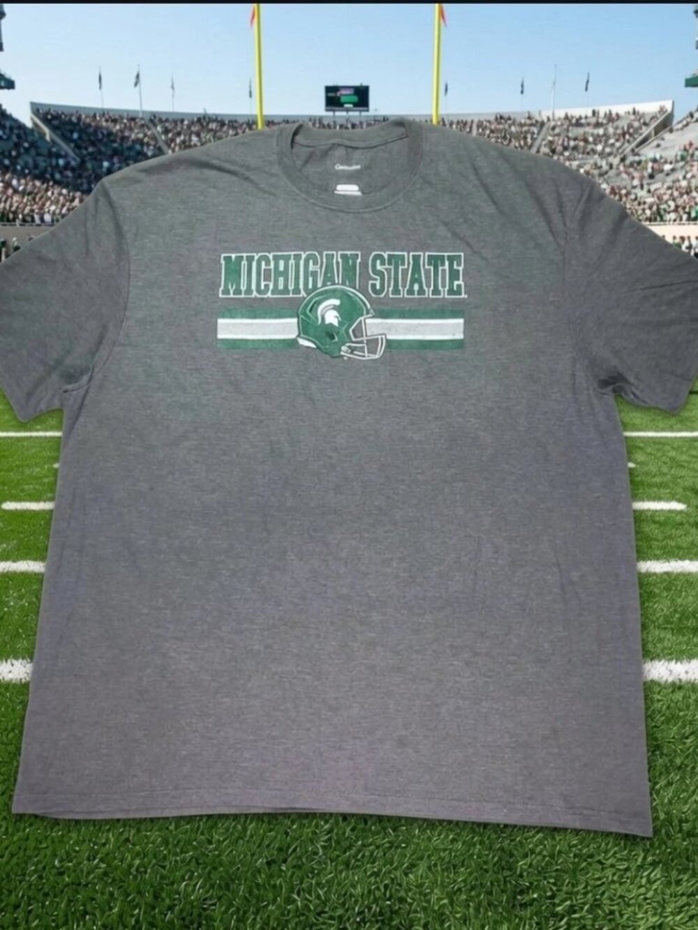 Michigan State Spartans Football NCAA Gray T Shirt Mens Size 3XL By Captivating